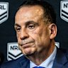 Peter V’landys at Monday’s press conference.