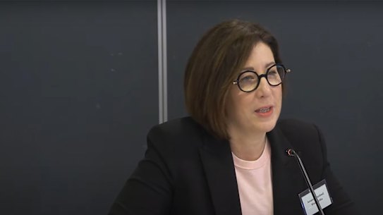 Woolworths boss Amanda Bardwell at the ACCC hearing.