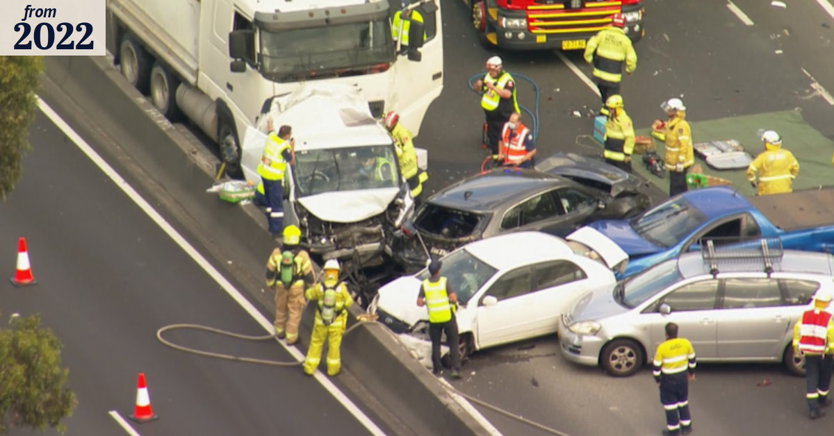 Three people in hospital after M4 truck crash