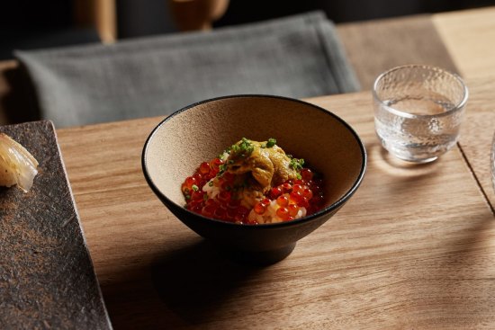 Aoi Tsuki Just Open - a new omakase restaurant in South Yarra. Salmon roe and sea urchi chirashizushi
Supplied to Good Food, Feb 17, 2023
Credit Griffin Simm