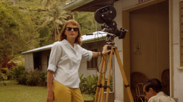 Trailblazing director Lilias Fraser on location for one of her films.
