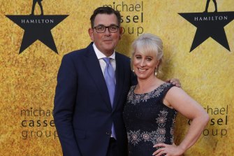 Victorian Premier Daniel Andrews and his wife Catherine Andrews attending the Melbourne premiere of Hamilton last week.