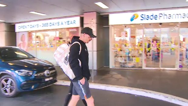Former North Melbourne captain Jack Ziebell arriving at hospital, where he will undergo surgery.