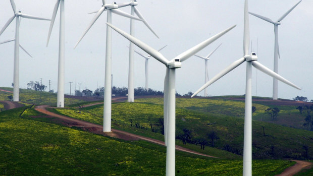 The fire is travelling towards Challicum Hills Wind Farm near Ararat. 