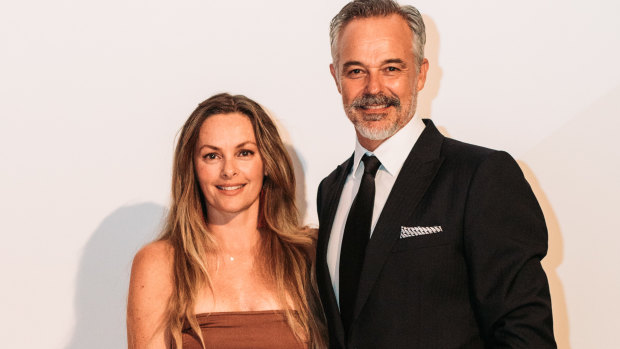 Alison Brahe-Daddo and Cameron Daddo were like two teenagers in love at the Taylors Wines 50th Anniversary Dinner at the Art Gallery of NSW on Tuesday night.