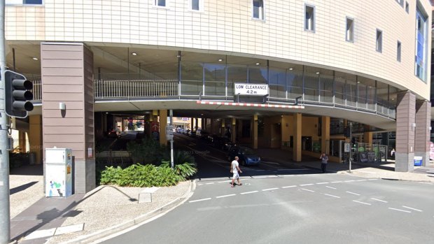 The footbridge attached to Brisbane’s Mater Hospital that the truck crashed into.