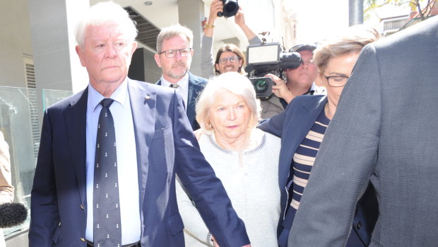 Dennis and Una Glennon leave court after Bradley Edwards was convicted of murdering their daughter Ciara Glennon.