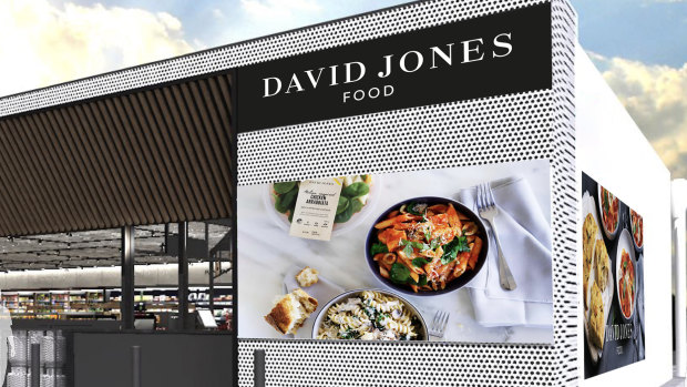 An artist's impression of a David Jones-branded BP store.