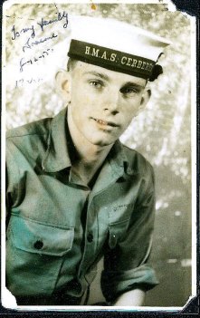 Graeme Andrews a new recruit in the Royal Australian Navy, 1955.