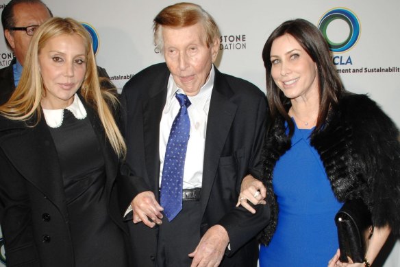 Sumner Redstone in his later years with former girlfriend Manuela Herzer (left).