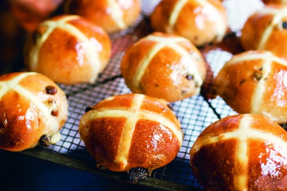 For those who want to cook their own, there is a recipe for hot cross buns in Phillippa Grogan’s cookbook, Home Baking.