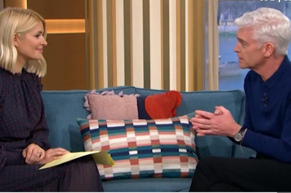 Phillip Schofield and his co-presenter Holly Willoughby as he  came out as gay one year ago.