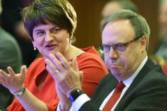 DUP deputy leader Nigel Dodds, pictured alongside DUP leader Arlene Foster, has openly questioned the likelihood of a Brexit deal.