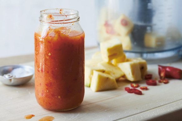 Pineapple hot sauce from Use It All by Alex Elliott-Howery and Jaimee Edwards.