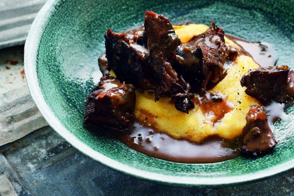 The Two-StepLow-FODMAP Diet and Recipe Book by DR SUE SHEPHERD.
Braised beef cheeks with creamy polenta