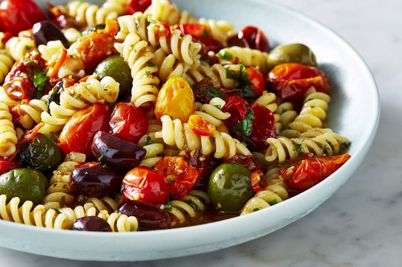 Adam Liaw's olive and tomato fusilli