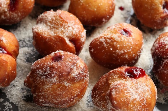 Hot jam doughnuts.