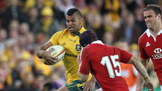 Kurtley Beale playing against the British and Irish Lions in 2013.