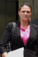 Bernice Swales leaves the NSW Coroner’s Court in 2015. 