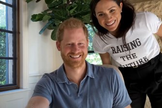 Prince Harry and Meghan in Apple TV’s mental health series, The Me You Can’t See. 