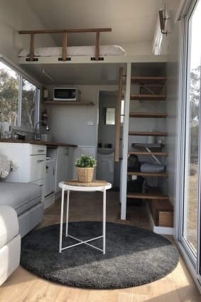 The interior of the tiny home at The Saddle Camp in Braidwood.
