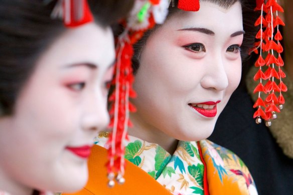 A Maiko (an apprentice Geisha) in the Gion district of Kyoto, Japan. 