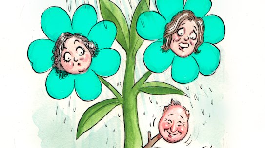 Monique Ryan, Allegra Spender and Andrew Forrest.