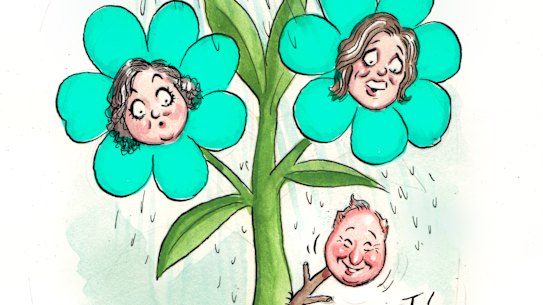 Monique Ryan, Allegra Spender and Andrew Forrest.