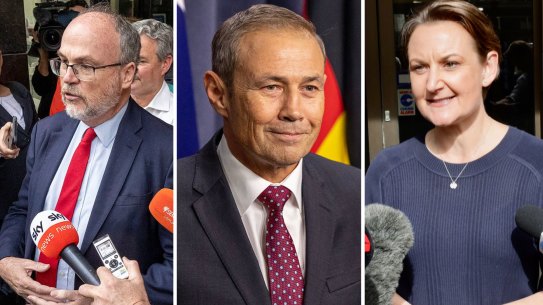 Bill Johnston, Roger Cook, Amber-Jade Sanderson, WA premier leadership race, main picture, WAtoday. Picture: Colin Murty/Hamish Hastie