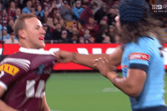 Cameron Murray was sin-binned after involving himself in the scuffle from the interchange bench.