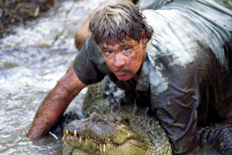 Steve Irwin tackles a 12-footer in The Crocodile Hunter: Collision Course.