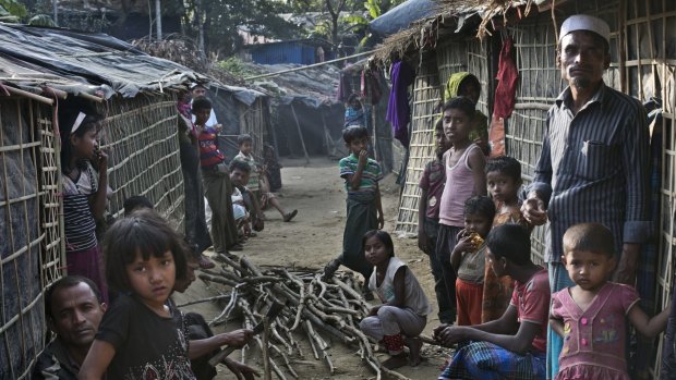 People are seen in the Kutapalong Rohingya refugee camp on January in Cox’s Bazar, Bangladesh, where Rohingya Muslims from Myanmar have fled. 