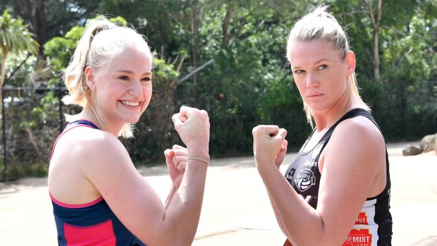 Diamonds teammates Jo Weston and Caitlin Thwaites will switch mindsets when they face each other in the Super Netball competition.