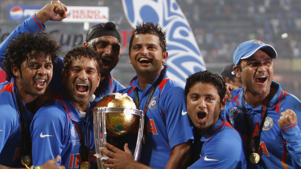 India celebrate their 2011 World Cup win against Sri Lanka in Mumbai.