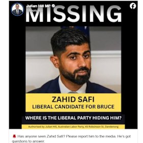 The post on Julian Hill’s Facebook page.