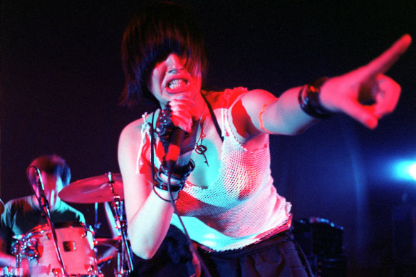 Singer Karen O from New York punk band the Yeah Yeah Yeahs at the Metro Theatre in 2002.