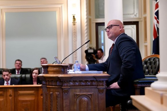 Speaker Curtis Pitt inside Queensland Parliament