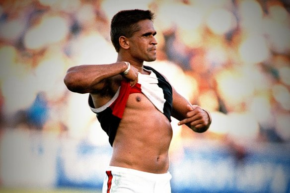 Nicky Winmar’s famous stand in 1993 was supposed to be a watershed moment for the AFL.