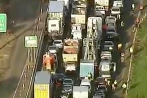 Traffic on the Princes Freeway.