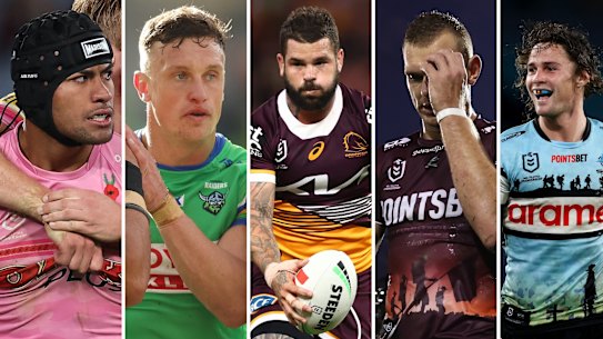 Stephen Crichton, Jack Wighton, Adam Reynolds, Tom Trbojevic and Nicho Hynes.