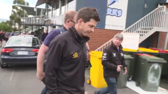 Tim Paine leaves Queenborough Oval on Saturday.
