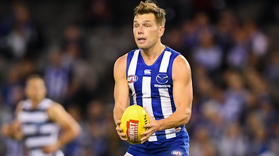 North Melbourne's Shaun Higgins has not had a new contract settled.