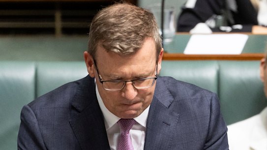 Liberal MP Alan Tudge announces his resignation in the House of Representatives.