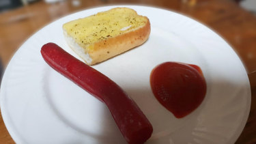 An image of food served in an Australian aged care home, sent to lobby group Aged Care Reform Now.
