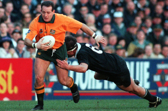 David Campese in action during the 1996 Bledisloe Cup.