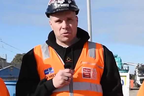 CFMEU official Joel Shackleton.