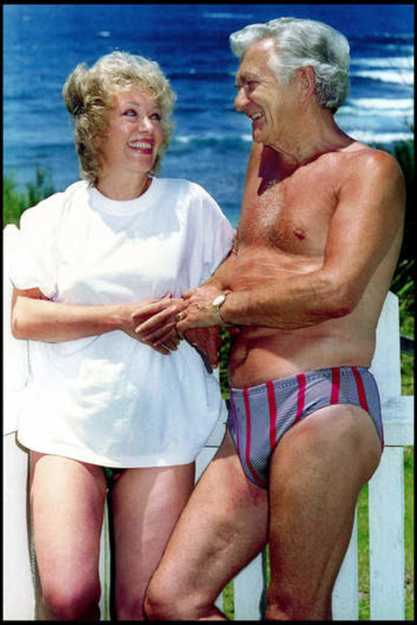 Former prime minister Bob Hawke with Blanche d'Alpuget in 1994.