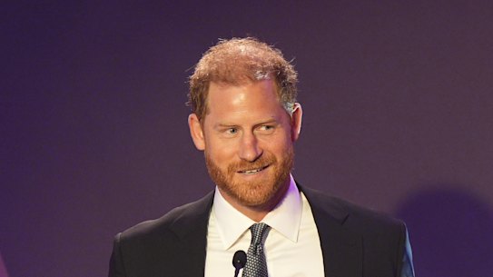 Prince Harry addresses the annual WellChild Awards in London on Monday.