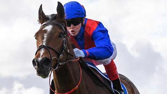 Craig Williams pilots Zaaki home in the Underwood Stakes at Sandown.
