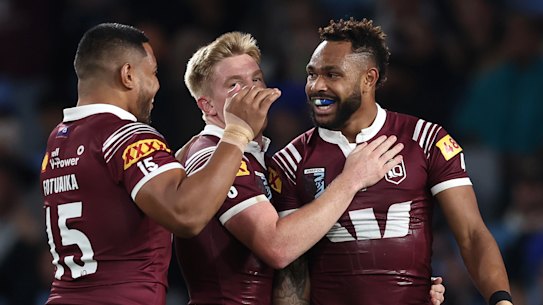 Hamiso Tabuai-Fidow put on a clinic for the Maroons.